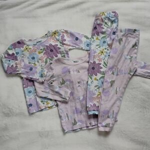 Set Of 2 Long Sleeve 2 Piece Pajamas | Purple Polar Bears Floral | Carter's 2T